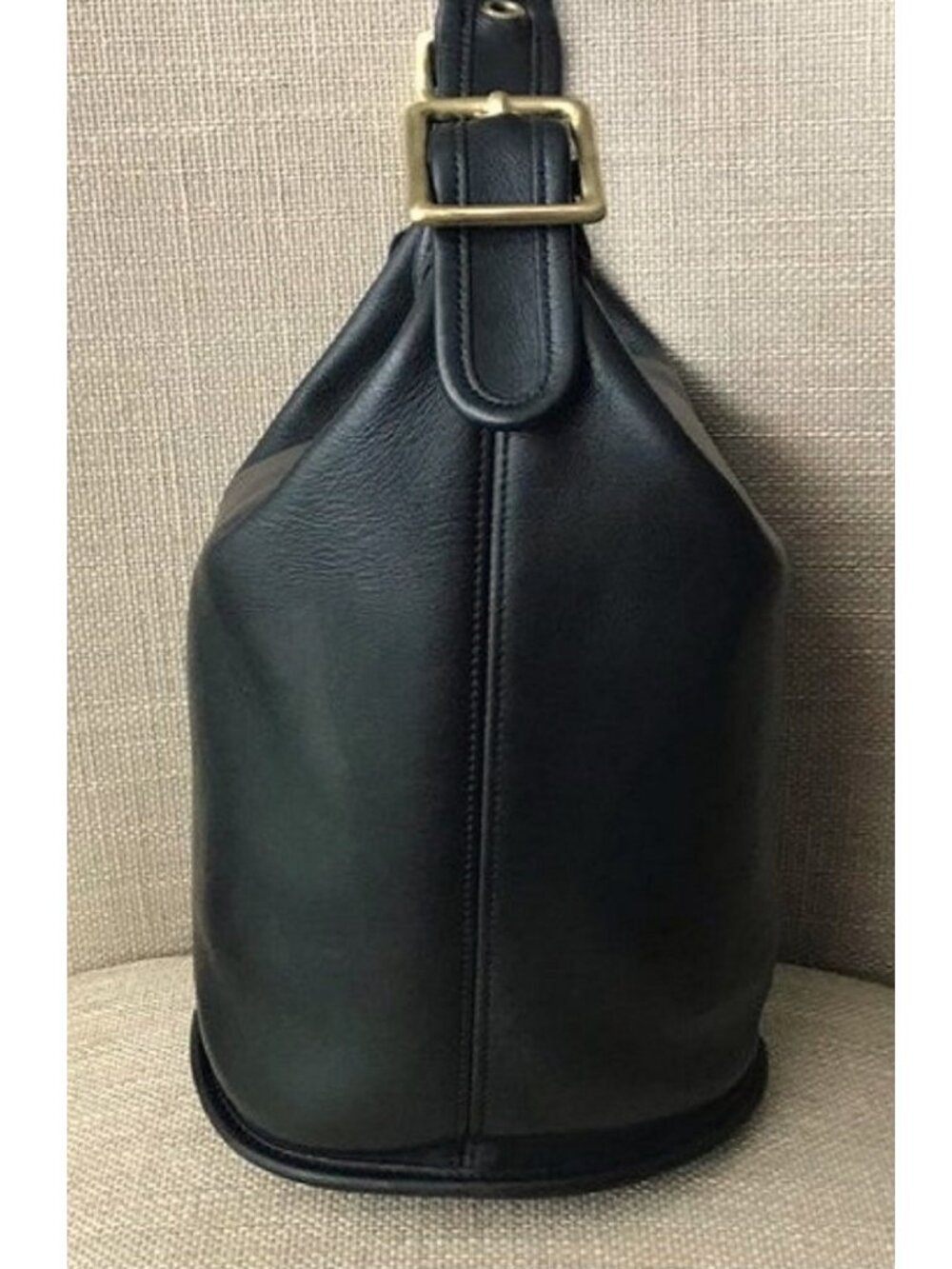 COACH Vintage Black Leather Bucket Bag Crossbody Handbag - Picture 5 of 8